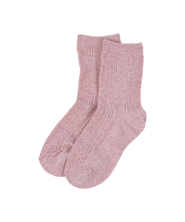 Double cylinder plain socks for women