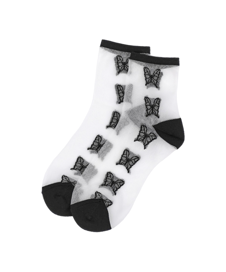 Transparent silk socks for women